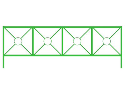 Ограждение металлическое Четкие линии